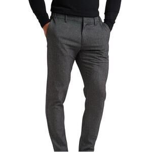 Tailored Athlete Semi Plain Trousers Black/Grey 36x34 NEW